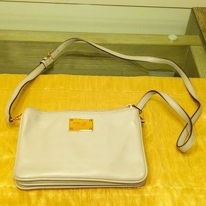 Michael kors gray leather crossbody bag
